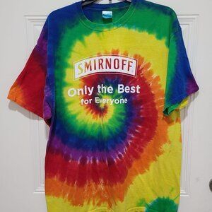 Smirnoff Vodka Party Tie Dye tshirt Size XL Psychedelic Rave Intense Color Beach